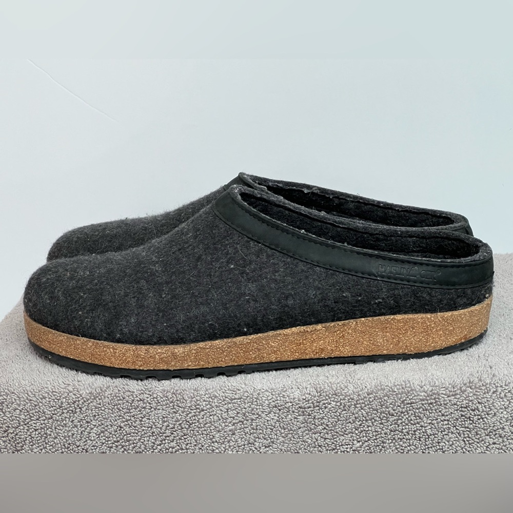 Haflinger GZL44 Classic Wool Grizzly Clog Charcoal EUR 44 SIZE 11 LIKE NEW